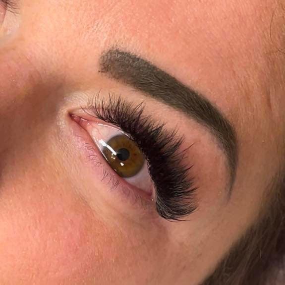 Volume lashes — brown eye